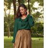 image:imageScarlet Darkness Renaissance Pirate Shirt Women Ruffle Long Sleeve Tops Peasant BlousesGreen