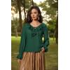 image:imageScarlet Darkness Renaissance Pirate Shirt Women Ruffle Long Sleeve Tops Peasant BlousesGreen