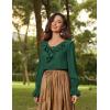image:imageScarlet Darkness Renaissance Pirate Shirt Women Ruffle Long Sleeve Tops Peasant BlousesGreen