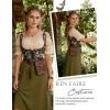 image:imageScarlet Darkness Renaissance Pirate Shirt Women Summer Off Shoulder Tops Short Sleeve Peplum Peasant BlousesApricot
