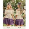 image:imageScarlet Darkness Renaissance Pirate Shirt Women Summer Off Shoulder Tops Short Sleeve Peplum Peasant BlousesApricot