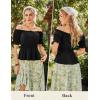 image:imageScarlet Darkness Renaissance Pirate Shirt Women Summer Off Shoulder Tops Short Sleeve Peplum Peasant BlousesBlack