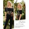 image:imageScarlet Darkness Renaissance Pirate Shirt Women Summer Off Shoulder Tops Short Sleeve Peplum Peasant BlousesBlack
