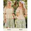 image:imageScarlet Darkness Renaissance Pirate Shirt Women Summer Off Shoulder Tops Short Sleeve Peplum Peasant BlousesButter Yellow