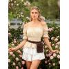 image:imageScarlet Darkness Renaissance Pirate Shirt Women Summer Off Shoulder Tops Short Sleeve Peplum Peasant BlousesButter Yellow