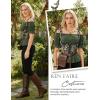 image:imageScarlet Darkness Renaissance Pirate Shirt Women Summer Off Shoulder Tops Short Sleeve Peplum Peasant BlousesGreen