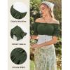 image:imageScarlet Darkness Renaissance Pirate Shirt Women Summer Off Shoulder Tops Short Sleeve Peplum Peasant BlousesGreen