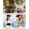 image:imageScarlet Darkness Renaissance Pirate Shirt Women Summer Off Shoulder Tops Short Sleeve Peplum Peasant BlousesLight Blue