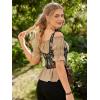 image:imageScarlet Darkness Renaissance Pirate Shirt Women Summer Off Shoulder Tops Short Sleeve Peplum Peasant BlousesLight Khaki