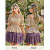 image:imageScarlet Darkness Renaissance Pirate Shirt Women Summer Off Shoulder Tops Short Sleeve Peplum Peasant BlousesLight Khaki