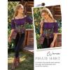 image:imageScarlet Darkness Renaissance Pirate Shirt Women Summer Off Shoulder Tops Short Sleeve Peplum Peasant BlousesPurple