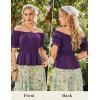 image:imageScarlet Darkness Renaissance Pirate Shirt Women Summer Off Shoulder Tops Short Sleeve Peplum Peasant BlousesPurple