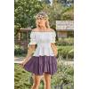 image:imageScarlet Darkness Renaissance Pirate Shirt Women Summer Off Shoulder Tops Short Sleeve Peplum Peasant BlousesWhite