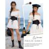 image:imageScarlet Darkness Renaissance Pirate Shirt Women Summer Off Shoulder Tops Short Sleeve Peplum Peasant BlousesWhite