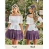 image:imageScarlet Darkness Renaissance Pirate Shirt Women Summer Off Shoulder Tops Short Sleeve Peplum Peasant BlousesWhite