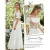 image:imageScarlet Darkness Renaissance Pirate Shirt Women Summer Off Shoulder Tops Short Sleeve Peplum Peasant BlousesWhite