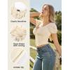 image:imageScarlet Darkness Renaissance Shirt Women Short Sleeve Corset Tops Peasant BlousesApricot