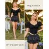 image:imageScarlet Darkness Renaissance Shirt Women Short Sleeve Corset Tops Peasant BlousesBlack