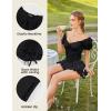 image:imageScarlet Darkness Renaissance Shirt Women Short Sleeve Corset Tops Peasant BlousesBlack