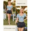 image:imageScarlet Darkness Renaissance Shirt Women Short Sleeve Corset Tops Peasant BlousesLight Blue