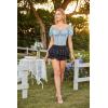 image:imageScarlet Darkness Renaissance Shirt Women Short Sleeve Corset Tops Peasant BlousesLight Blue
