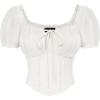 image:imageScarlet Darkness Renaissance Shirt Women Short Sleeve Corset Tops Peasant BlousesOffwhite