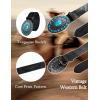 image:imageScarlet Darkness Western Belt for Women Leather Cowgirl Belt with Turquoise Buckle Country Belts for Jeans DressesBlack Cow Print With Turquoise