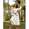 image:imageScarlet Darkness Western Belt for Women Leather Cowgirl Belt with Turquoise Buckle Country Belts for Jeans DressesCoffee