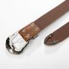 image:imageScarlet Darkness Western Belts for Woman Renaissance Cowgirl Leather Belt with Removable BuckleBrown Silver
