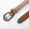image:imageScarlet Darkness Western Belts for Woman Renaissance Cowgirl Leather Belt with Removable BuckleBrown Silver