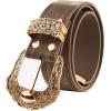 image:imageScarlet Darkness Western Belts for Woman Renaissance Cowgirl Leather Belt with Removable BuckleCoffee