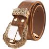 image:imageScarlet Darkness Western Belts for Woman Renaissance Cowgirl Leather Belt with Removable BuckleDark Brown