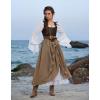 image:imageScarlet Darkness Western Belts for Woman Renaissance Cowgirl Leather Belt with Removable BuckleDark Brown