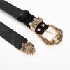 image:imageScarlet Darkness Western Belts for Woman Renaissance Cowgirl Leather Belt with Removable BucklePure Black Gold
