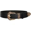 image:imageScarlet Darkness Western Belts for Woman Renaissance Cowgirl Leather Belt with Removable BucklePure Black Gold