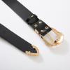 image:imageScarlet Darkness Western Belts for Woman Renaissance Cowgirl Leather Belt with Removable BucklePure Black Gold