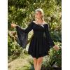 image:imageScarlet Darkness Women Corset Dress Off Shoulder Bell Sleeve Ruffled Fairy Mini DressBlack