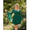 image:imageScarlet Darkness Women Corset Dress Off Shoulder Bell Sleeve Ruffled Fairy Mini DressForest Green