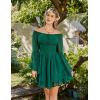 image:imageScarlet Darkness Women Corset Dress Off Shoulder Bell Sleeve Ruffled Fairy Mini DressForest Green