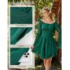image:imageScarlet Darkness Women Corset Dress Off Shoulder Bell Sleeve Ruffled Fairy Mini DressForest Green
