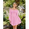 image:imageScarlet Darkness Women Corset Dress Off Shoulder Bell Sleeve Ruffled Fairy Mini DressLight Pink