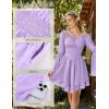 image:imageScarlet Darkness Women Corset Dress Off Shoulder Bell Sleeve Ruffled Fairy Mini DressLight Purple