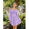 image:imageScarlet Darkness Women Corset Dress Off Shoulder Bell Sleeve Ruffled Fairy Mini DressLight Purple