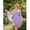 image:imageScarlet Darkness Women Corset Dress Off Shoulder Bell Sleeve Ruffled Fairy Mini DressLight Purple