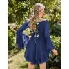 image:imageScarlet Darkness Women Corset Dress Off Shoulder Bell Sleeve Ruffled Fairy Mini DressNavy Blue