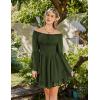 image:imageScarlet Darkness Women Corset Dress Off Shoulder Bell Sleeve Ruffled Fairy Mini DressOlive Green