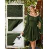 image:imageScarlet Darkness Women Corset Dress Off Shoulder Bell Sleeve Ruffled Fairy Mini DressOlive Green