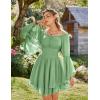 image:imageScarlet Darkness Women Corset Dress Off Shoulder Bell Sleeve Ruffled Fairy Mini DressSage Green