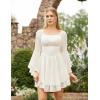 image:imageScarlet Darkness Women Corset Dress Off Shoulder Bell Sleeve Ruffled Fairy Mini DressWhite
