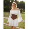 image:imageScarlet Darkness Women Corset Dress Off Shoulder Bell Sleeve Ruffled Fairy Mini DressWhite